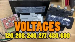 common voltages: 120 vs 208 vs 240 vs 277 vs 347 vs 480 vs 600